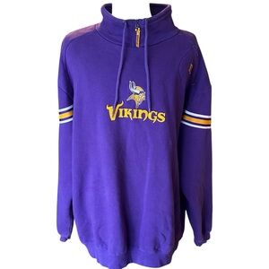 VTG Y2K Era Minnesota Vikings NFL Team Apparel 1/4 Zip Pullover Sweatshirt 2XL